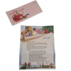 Vintage Santa Christmas Letter Poem and Envelope